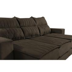 Sofá Retrátil e Reclinável 2,25m Cama inBox Canadá. com Molas Velusoft