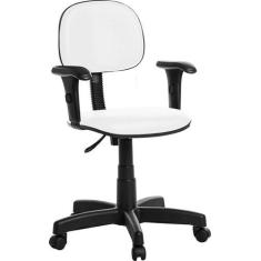 Cadeira De Escritório Secretaria Com Braço Rce Branco - Goldflex