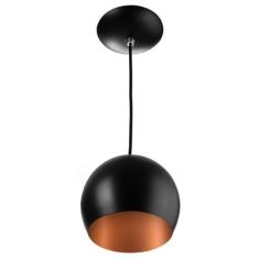 Lustre Pendente Bola Média De Alumínio 23cm Preto/cobre - MARRYLUZ