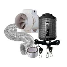 Kit Climatização: Exaustor max mini 125mm + filtro leds indoor 125mm +