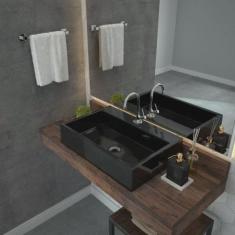 Kit Cuba RT55 com Torneira 1198 Metal e Válvula 1 Polegada e Sifão Cromado e Flexível Compace