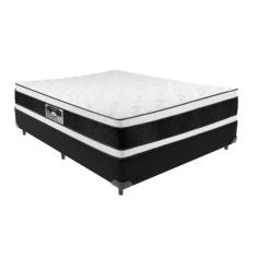 Cama Box e Colchão Black & White Air Double Face Espuma D33 Casal Castor