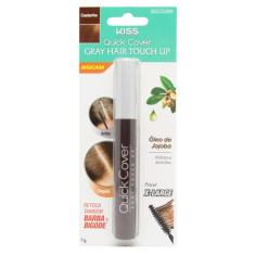 Máscara de Retoque Capilar Kiss NY - Gray Hair Touch Up, Castanho Escu