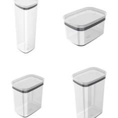 Kit 4 Potes Herméticos Porta Alimentos Mantimentos Com Tampa