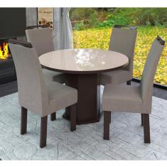 Conjunto Mesa Redonda com 4 Cadeiras New Ametista Talismã