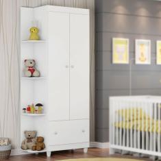 Guarda Roupa Infantil Gutti 2 Portas Flex 3 Cores em 1 Móveis Estrela Branco