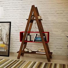 Estante Escada Decor Suze Vermelho Tomate Seco