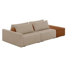 Sofá Ilha 2 Lugares Living 252cm Modulado para Sala Lary Linho K01 - D