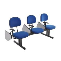 Cadeira Executiva em longarina com 3 lugares Linha Robust Azul - Desig
