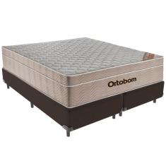 Cama Box Marrom E Colchão Airtech Springpocket Molas Ensacadas Queen Ortobom