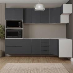 Cozinha Modulada 7 Peças sem Tampo sem Rodapé Ipanema CabeCasa Madeira