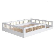 Cama Infantil Montessoriana Casal Completa Móveis Affetto Branco