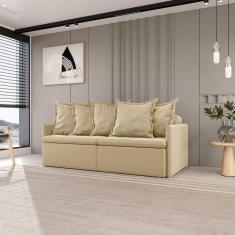 Sofá Retrátil e Reclinável 3 Lugares 220cm Dália Cabecasa Madeiramadeira Palha