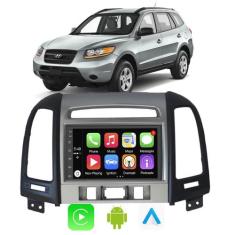 Kit Multimidia Android Santa Fé 2006 a 2012 7 Pol Android Auto + Moldu