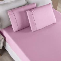 Jogo de Lençol Casal Queen 3 Peças Algodão 200 Fios Em Ponto Palito - 