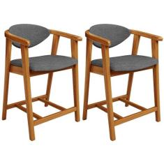 Kit 02 Banquetas Baixa Cozinha Sala de Jantar Bancada Cecília L02 Linh