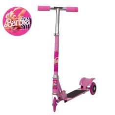 Patinete Infantil Scooter Barbie Dobrável Resistente Rosa - TOYS 2U