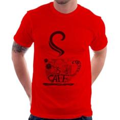 Camiseta Café Coffee - Foca na Moda, Vermelho, M