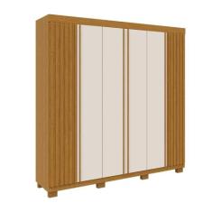 Guarda-Roupa Casal Suíça 6 Portas 100% MDF - Linhamobília, Cinamomo/of