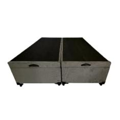 Cama Box Baú Casal Bipartido Suede Cinza