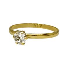 Anel Em Ouro 10k 416 Solitário 5mm, 13