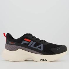 Tênis Fila Progress Lite Preto e Vermelho-Masculino