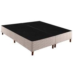 Cama Box Base Universal Queen Sommier Rústico Bordado White (158x198x30) - Paropas