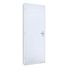 Porta de Giro Madeira Duraplac 215x85cm Batente de Aço 12cm Riobras Branco