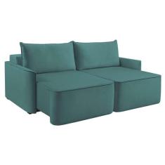 Sofá 2 Lugares Retrátil Moon com USB Linho Verde 160 cm - Modern