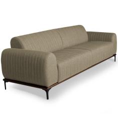 Sofá 3 Lugares Para Sala De Estar Molino 210 Cm Bege C-129