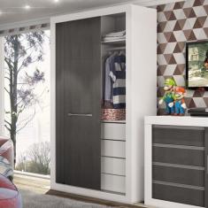 Guarda-Roupa Solteiro 2 Portas 4 Gavetas Carvalho 1440 - Percasa