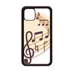 Capa curva de notas musicais para iPhone 12 Pro Max para Apple Mini Mobile Case Shell