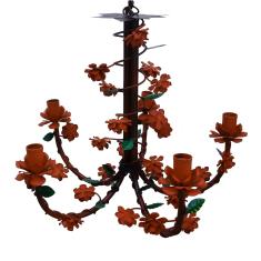 Lustre de Fabricação Própria Arte em Ferro com Flores para Varanda