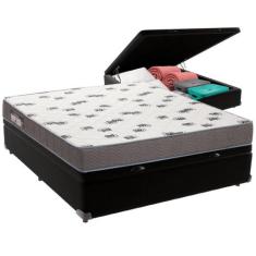 Cama Box Baú e Colchão Light Espuma D33 Casal Ortobom,  Preto