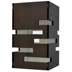 Lustre Pêndulo De Teto Em Mdf Laminado Tabaco Vazado 22 4x13