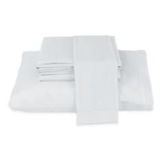 Jogo De Lençol Casal Padrão 3 Peças Percal 300 Fios Branco - Armazem d