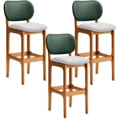 Kit 3 Banquetas Alta Bar Cozinha Sala Jantar Betta L02 Imbuia Facto Ve