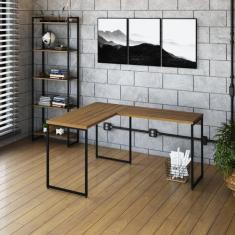 Escrivaninha Mesa Escritório L Estilo Dynamica 140cm Industrial Yescas