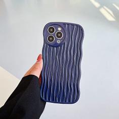 Estojo macio de silicone ondulado de luxo para iPhone 14 Pro Max 11 12 i Phone 13 Promax 7 8 Plus X XR XS SE 2020 TPU Capa, roxo escuro, para iPhone 12Pro Max