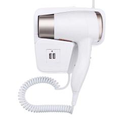 Secador De Cabelo Hotel 1000W Com 2 Usb Suporte Parede 110V