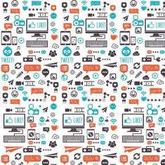 Papel De Parede Like Message Tweet Wifi Emoticon Autocolante