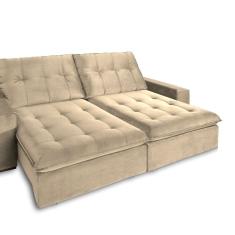 Sofá Retrátil e Reclinável 3 Lugares Petra Espresso Móveis Bege