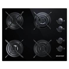 Cooktop Brastemp Ative Chama Rápida 4Q Vidro Preto Bivolt