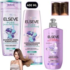 Kit Elseve Pure Acido Hialurônico Creme De Pentear Hidra