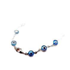 Pulseira Olho Grego Azul Claro Folheado A Ouro 18k - Milena Folheados