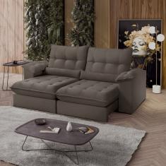 Sofá Retrátil Reclinável Chicago 250 Cm Marrom