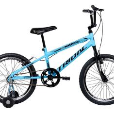 Bicicleta Aro 20 Infantil Bmx Cross Roda Lateral Azul