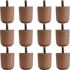 Conjunto 12 Pés Baixos para Cama Box de Madeira 5cm Cor Mel Solteiro C