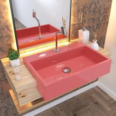 Kit Cuba Xrt55 Torneira Pratika 1060 Metal e Válvula Click 1'' G Sifão Flexível Pvc Rosa