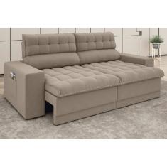 Sofá Omega 2,50m Assento Retrátil e Reclinável Velosuede - NETSOFAS